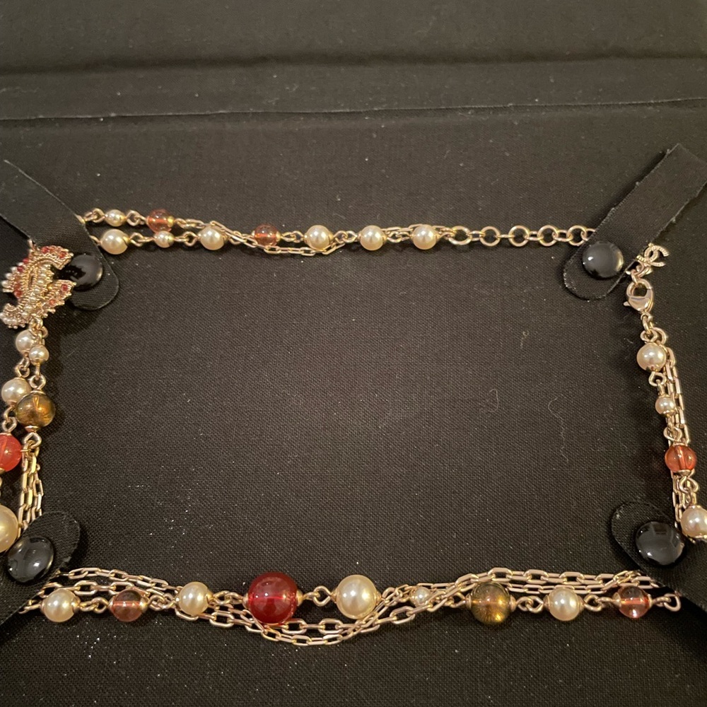Chanel Faux Pearl + Resin Bead Necklace - Picture 7 of 11